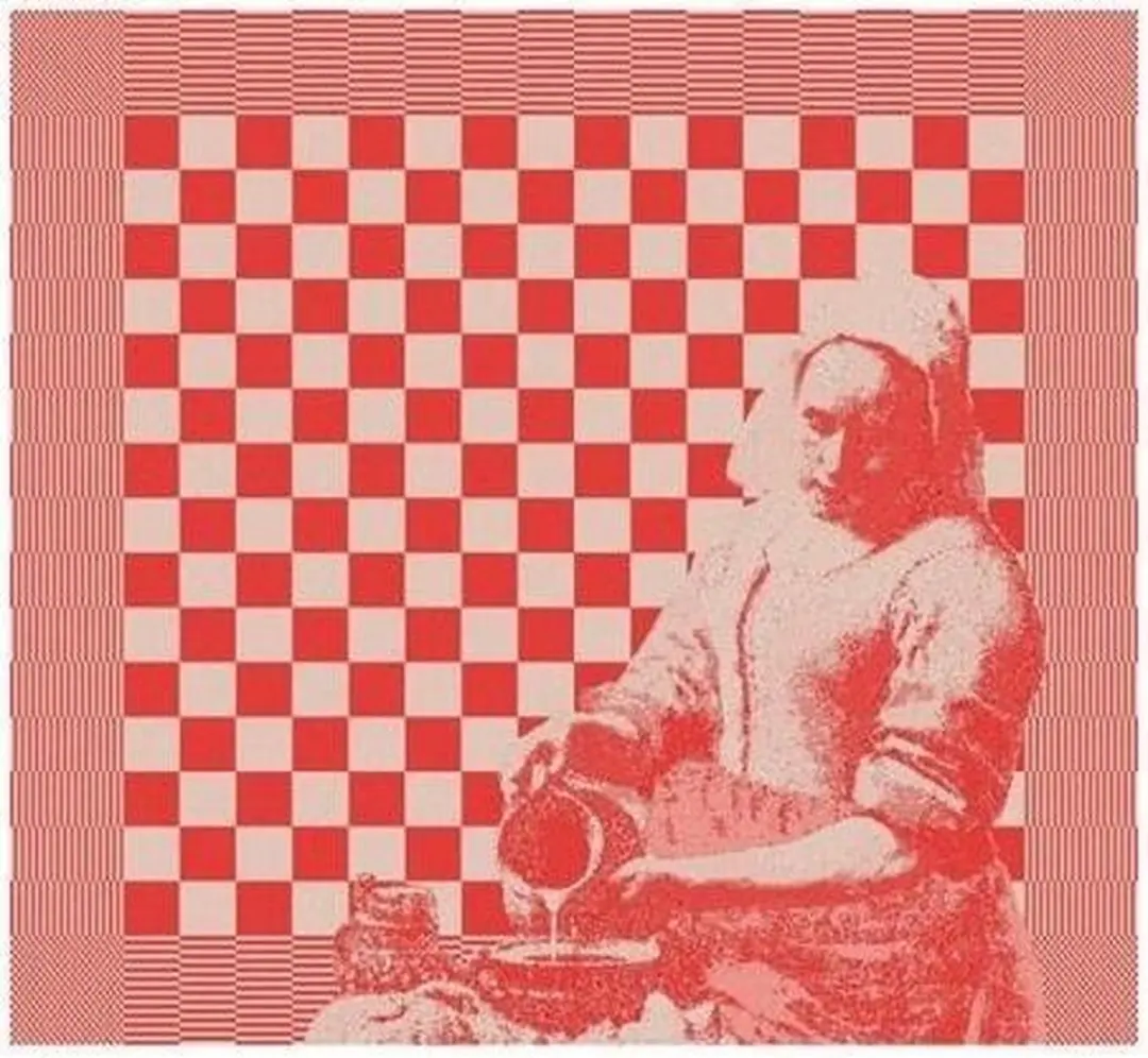 DDDDD Theedoek Het Melkmeisje - 6 Stuks - Rood