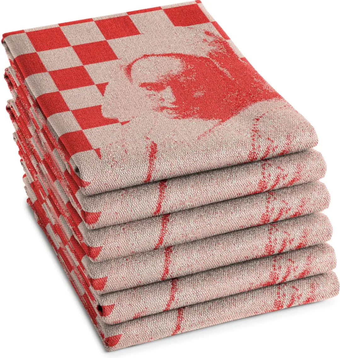 DDDDD Theedoek Het Melkmeisje - 6 Stuks - Rood