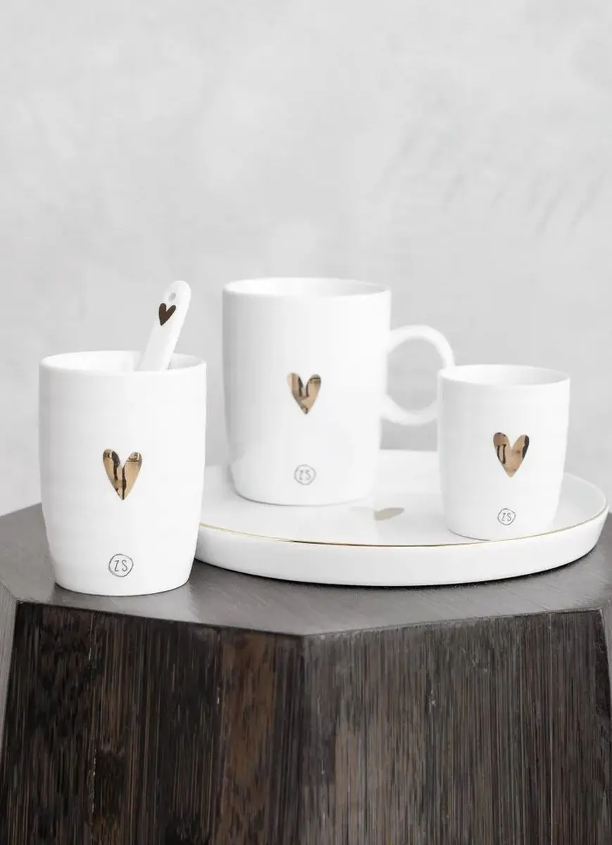 Zusss Theemok Goud Hartje Wit - 200ml