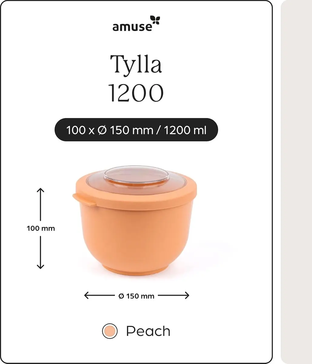 Amuse Tylla Peach Lunchbox 1200ml - 2-delig - Oranje
