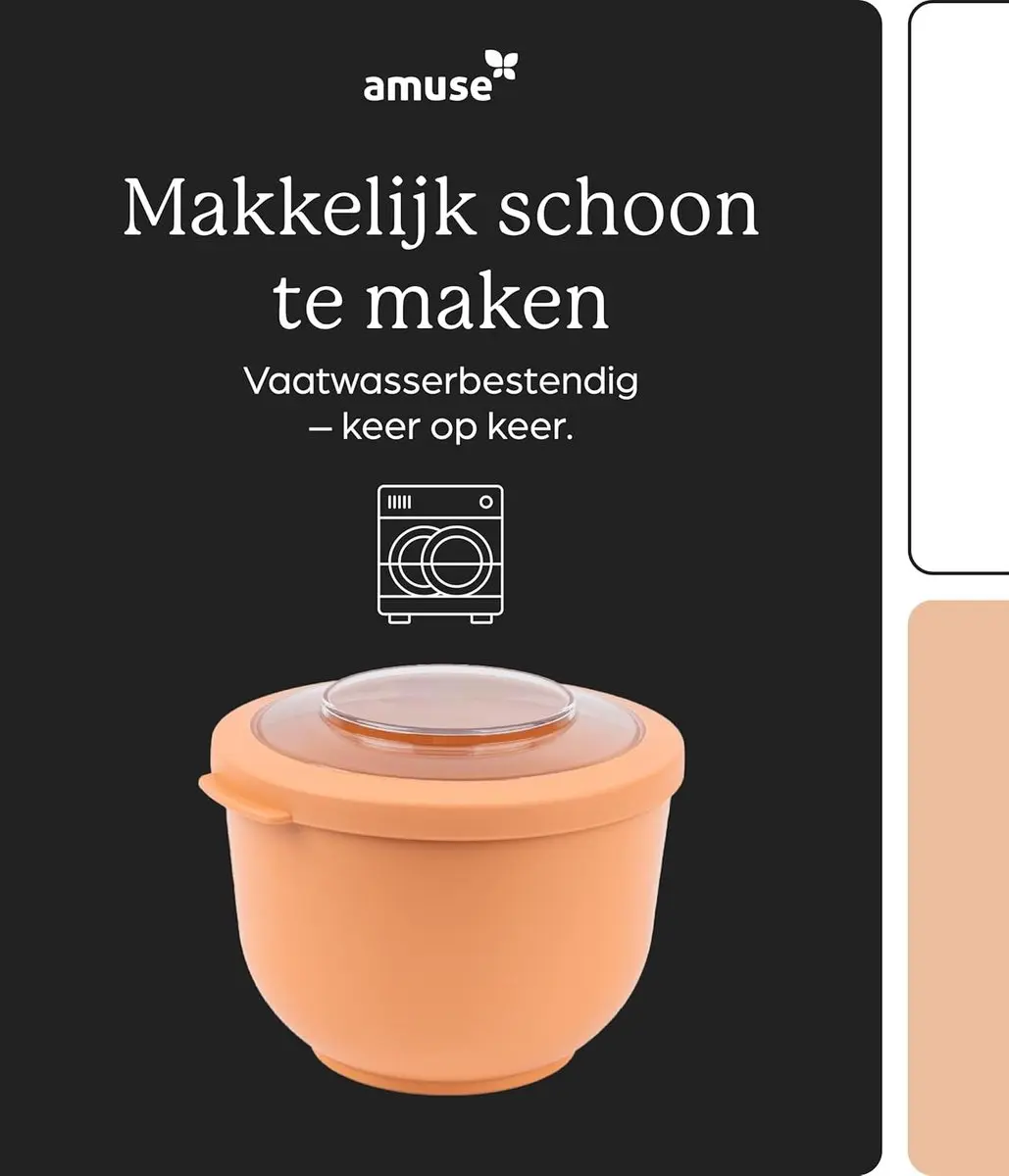 Amuse Tylla Peach Lunchbox 1200ml - 2-delig - Oranje - afbeelding 6 van 6