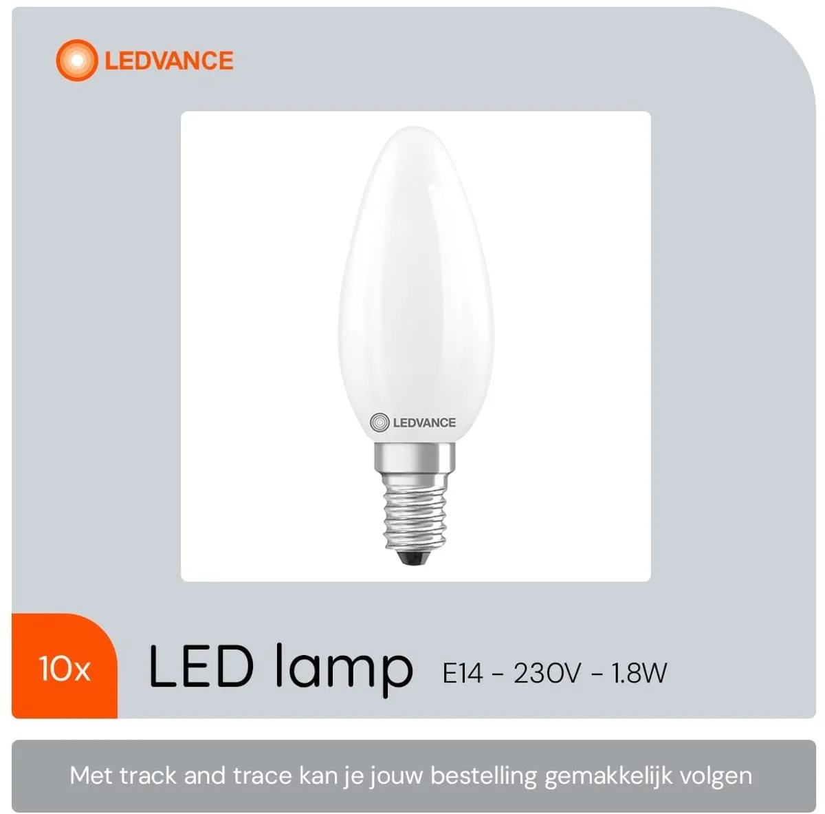 LEDVANCE LED Filament Kaarslamp E14 2700K - 1.8W 250lm - Mat - 10 Stuks