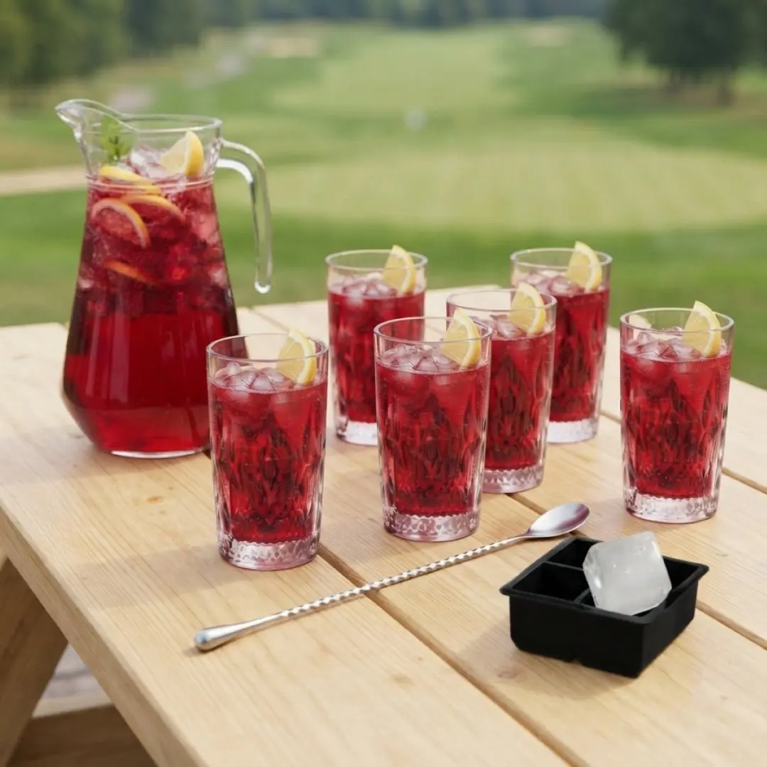 Cookinglife Cocktailset Rooie Annie - 1.6L Karaf + 6x Longdrinkglazen 490ml
