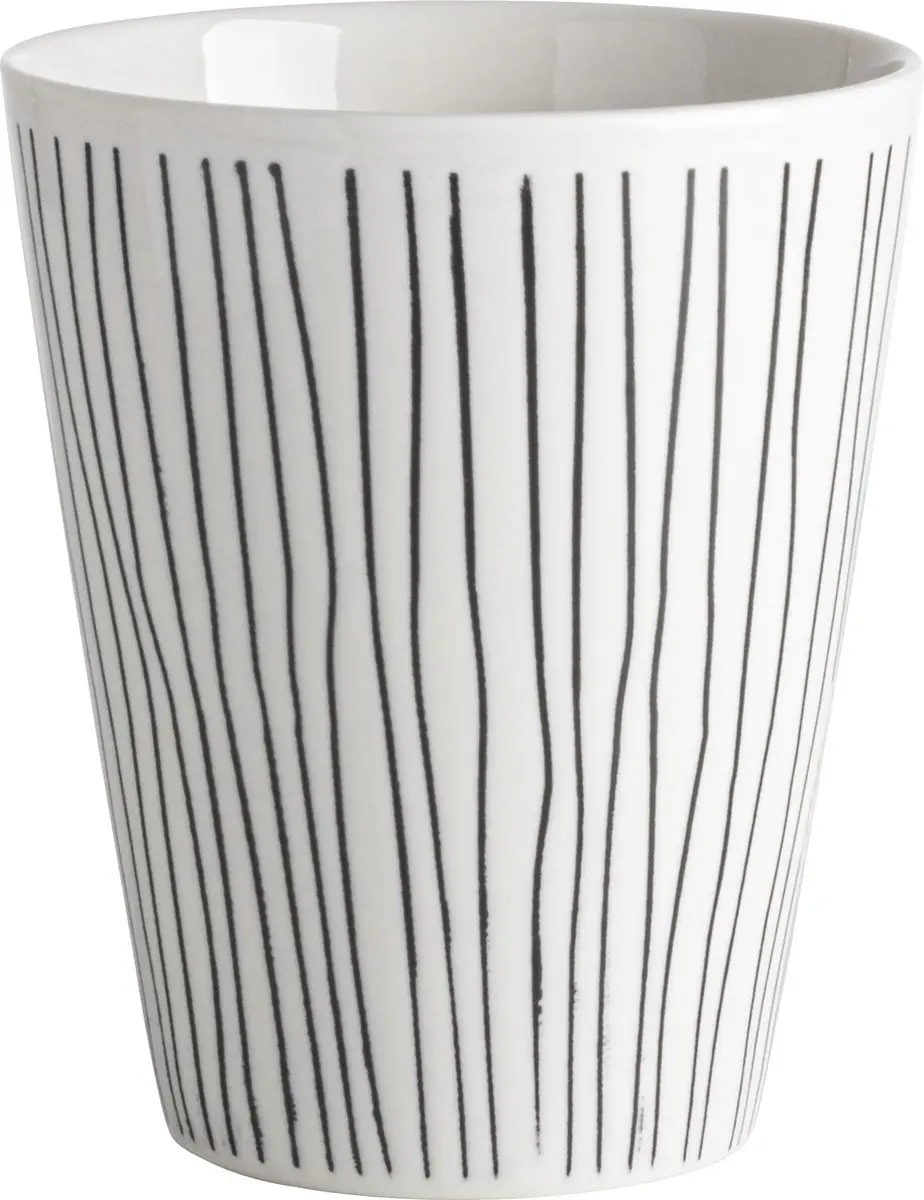 Gusta Fika Beker 300ml - 3 Stuks - Zwart/Wit