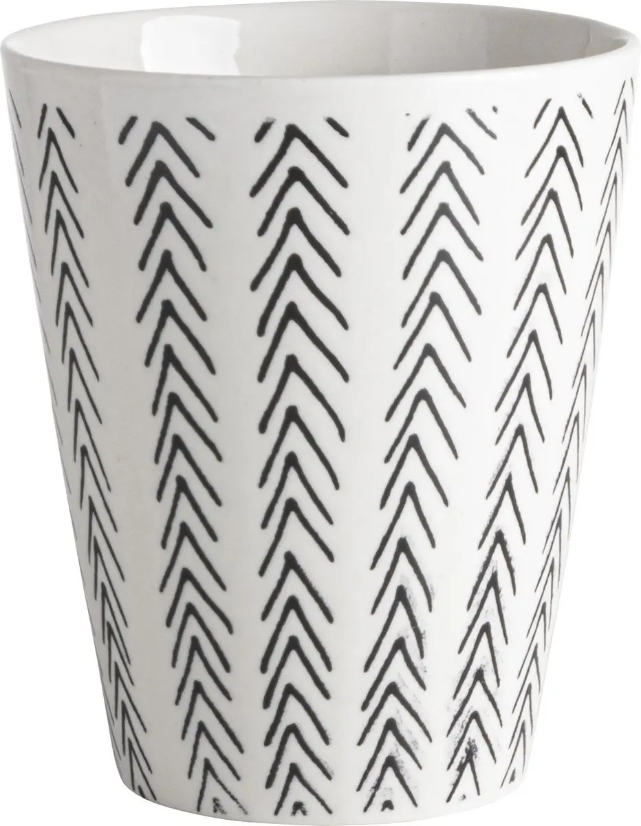Gusta Fika Beker 300ml - 3 Stuks - Zwart/Wit