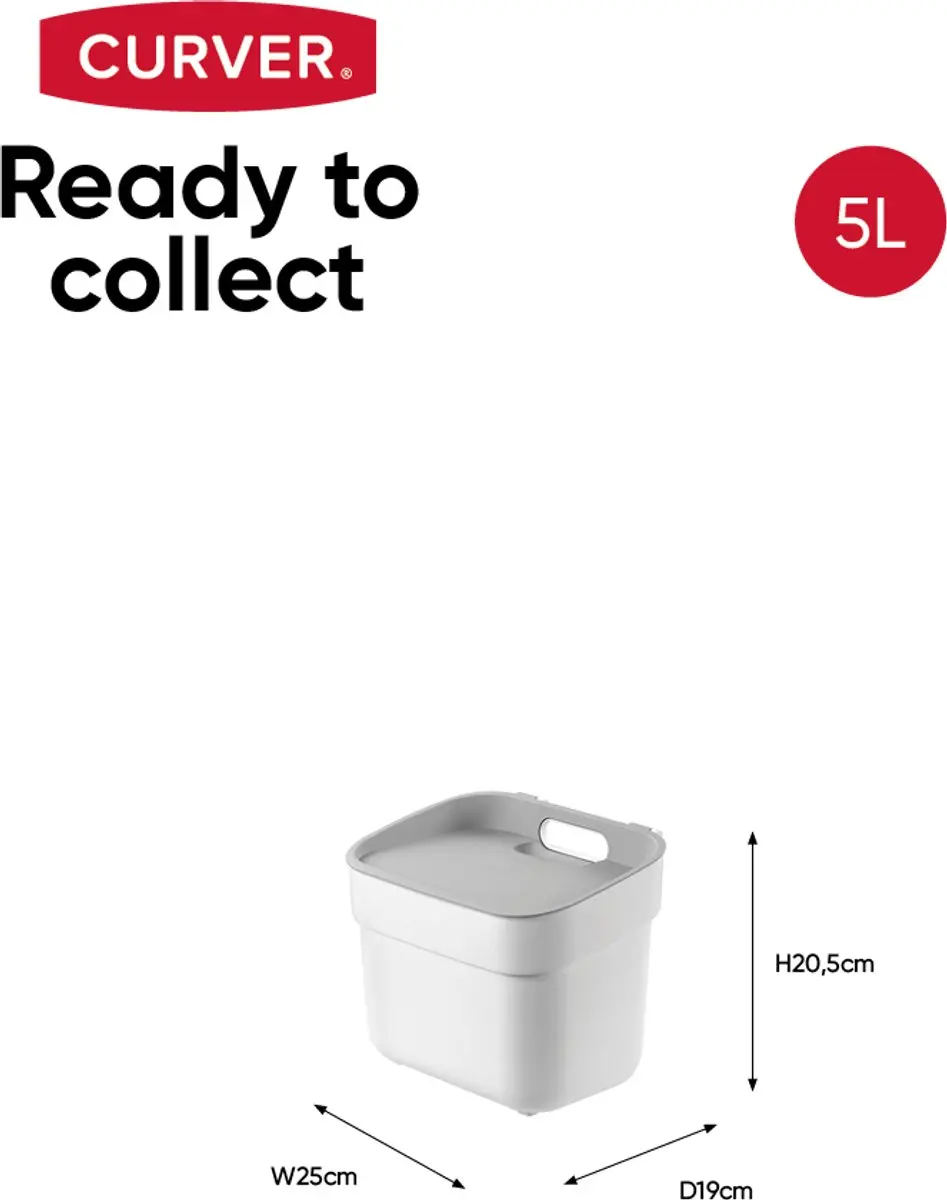 Curver Ready to Collect Prullenbak 5L - Wit