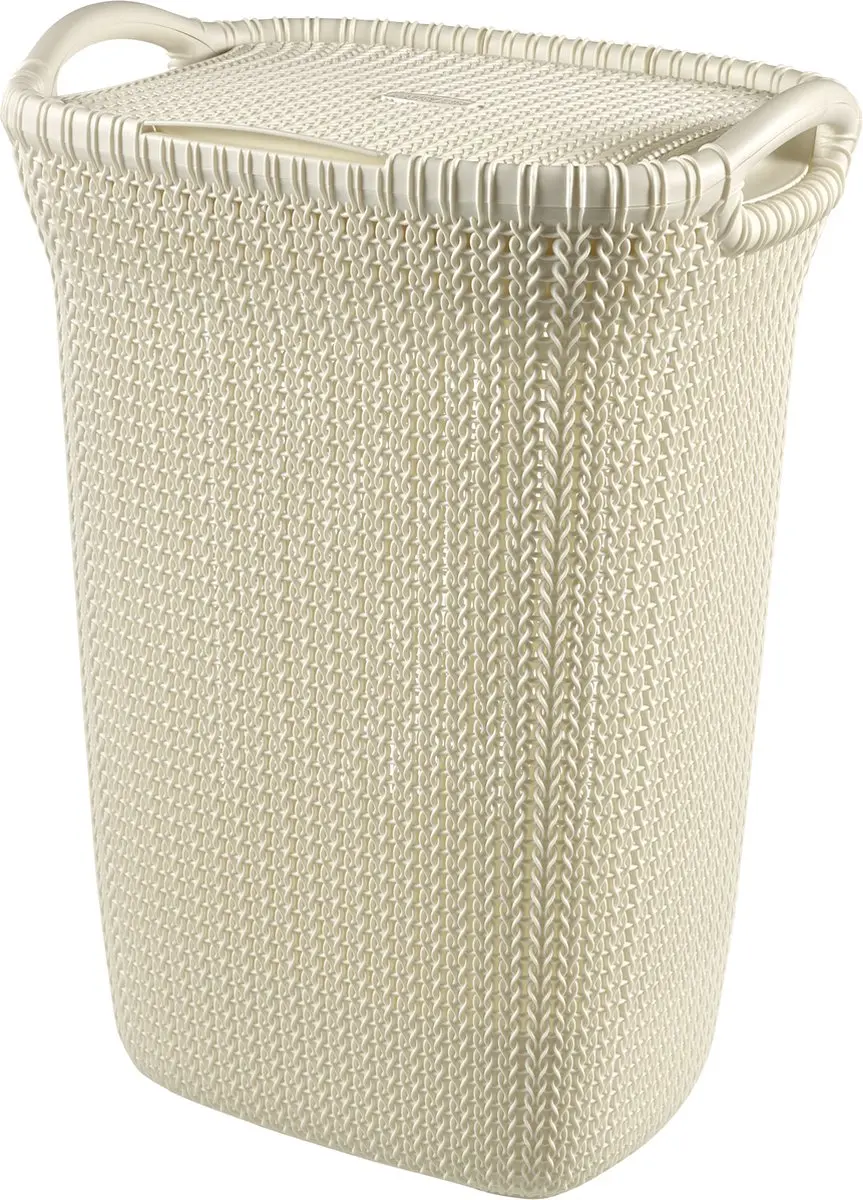 Curver Knit Wasmand met deksel 114L - 2 Stuks - Wit
