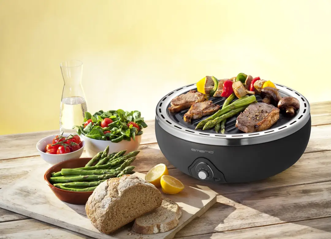Emerio Cool Touch Houtskoolgrill BGP-115557.1 - 29,5 cm - Zwart
