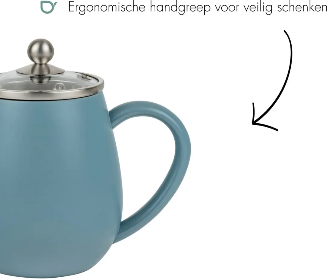 Bredemeijer Eva Theepot Dubbelwandig 0,5L - IJsblauw