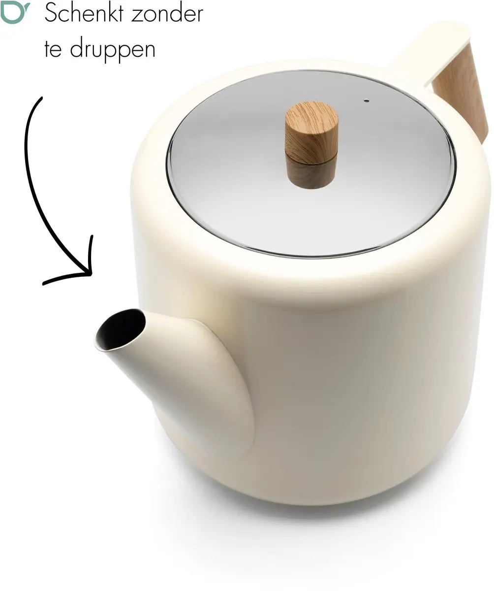 Bredemeijer Theepot Boston Duet Design - 1,1L - RVS - Wit