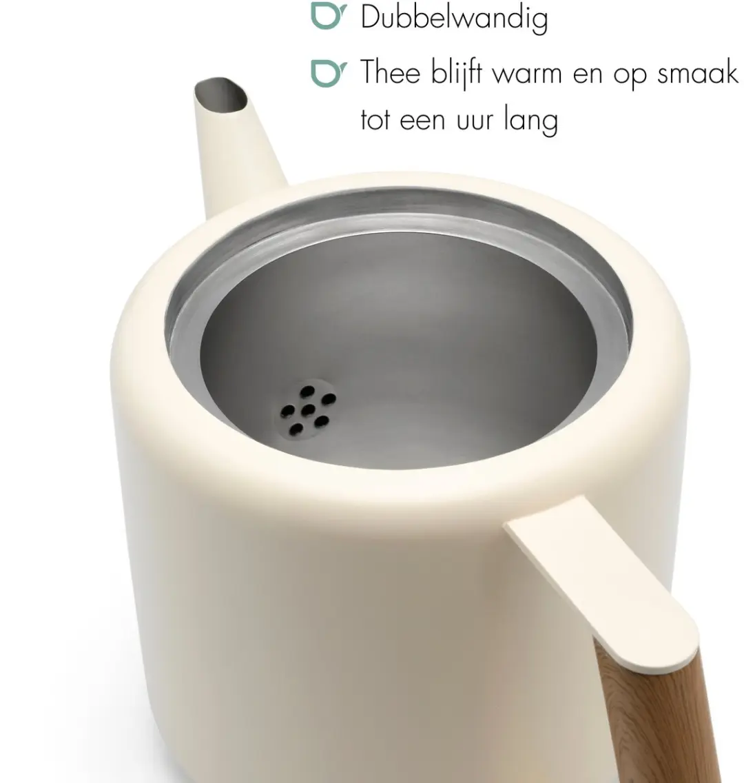 Bredemeijer Theepot Boston Duet Design - 1,1L - RVS - Wit