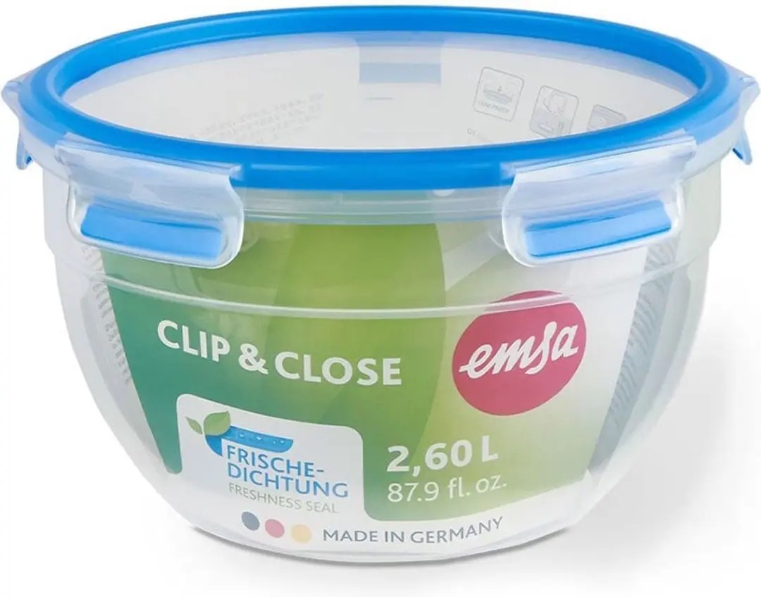 Emsa Clip & Close N1011400 Voorraaddoos 2,6L - Blauw/Transparant