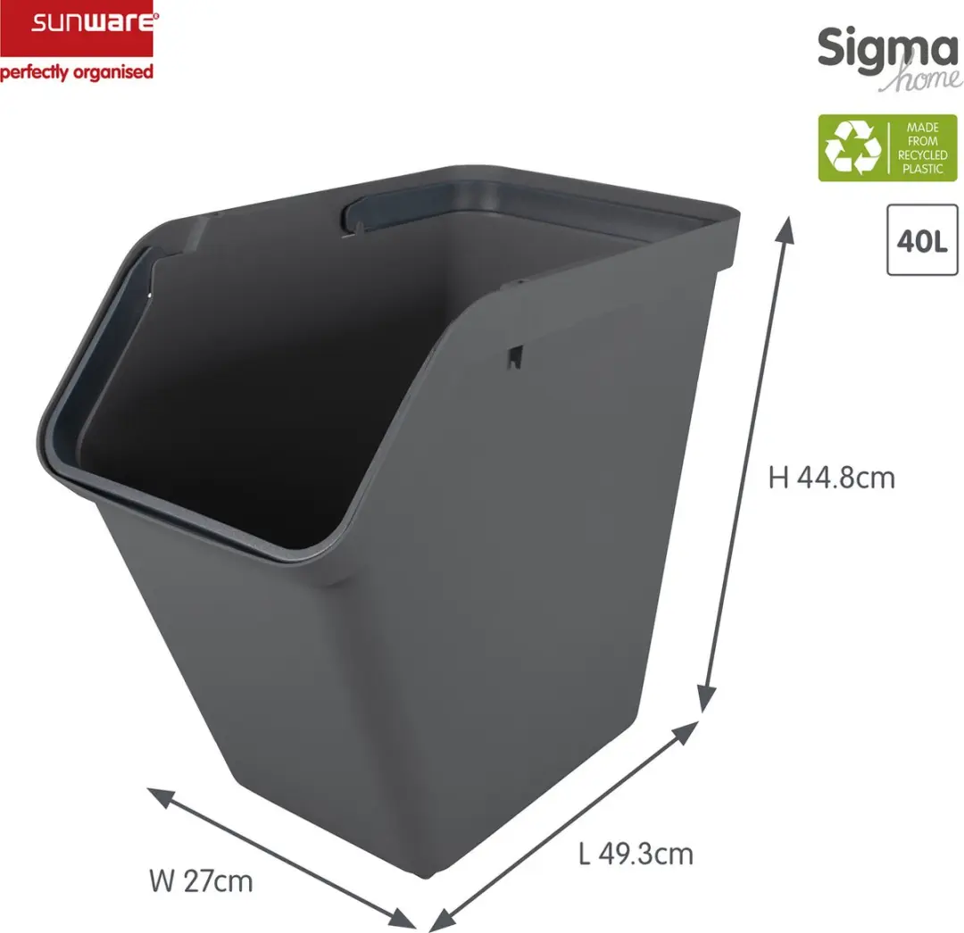 Sunware Sigma Home Prullenbak 40L - Antraciet