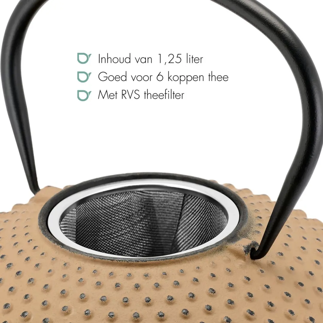 Bredemeijer Theepot Xilin 1,25L Gietijzer - Camel