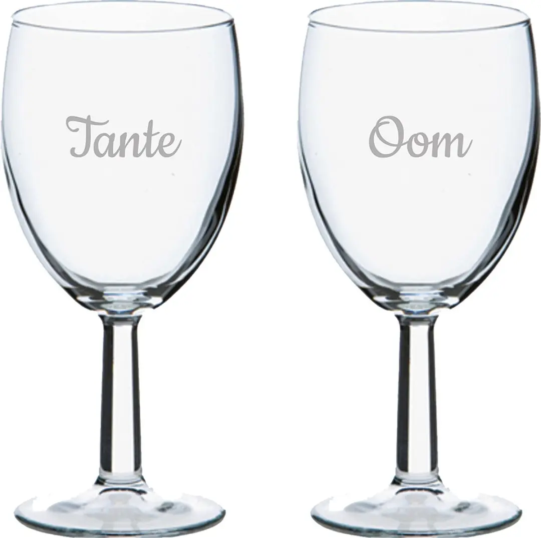 Royal Leerdam Tante & Oom Gegraveerd Wijnglas