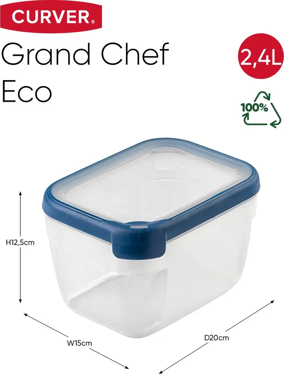 Curver Grand Chef Eco Vershoudbakje 0,75L - Transparant