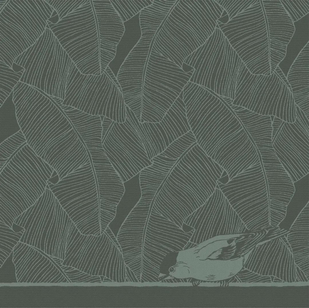 DDDDD Birdy Theedoeken - 6 Stuks - 60x65cm - Katoen - Groen