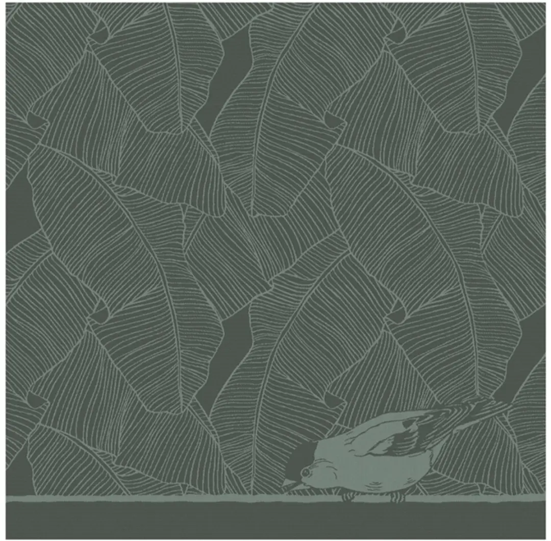 DDDDD Birdy Theedoeken - 6 Stuks - 60x65cm - Katoen - Groen