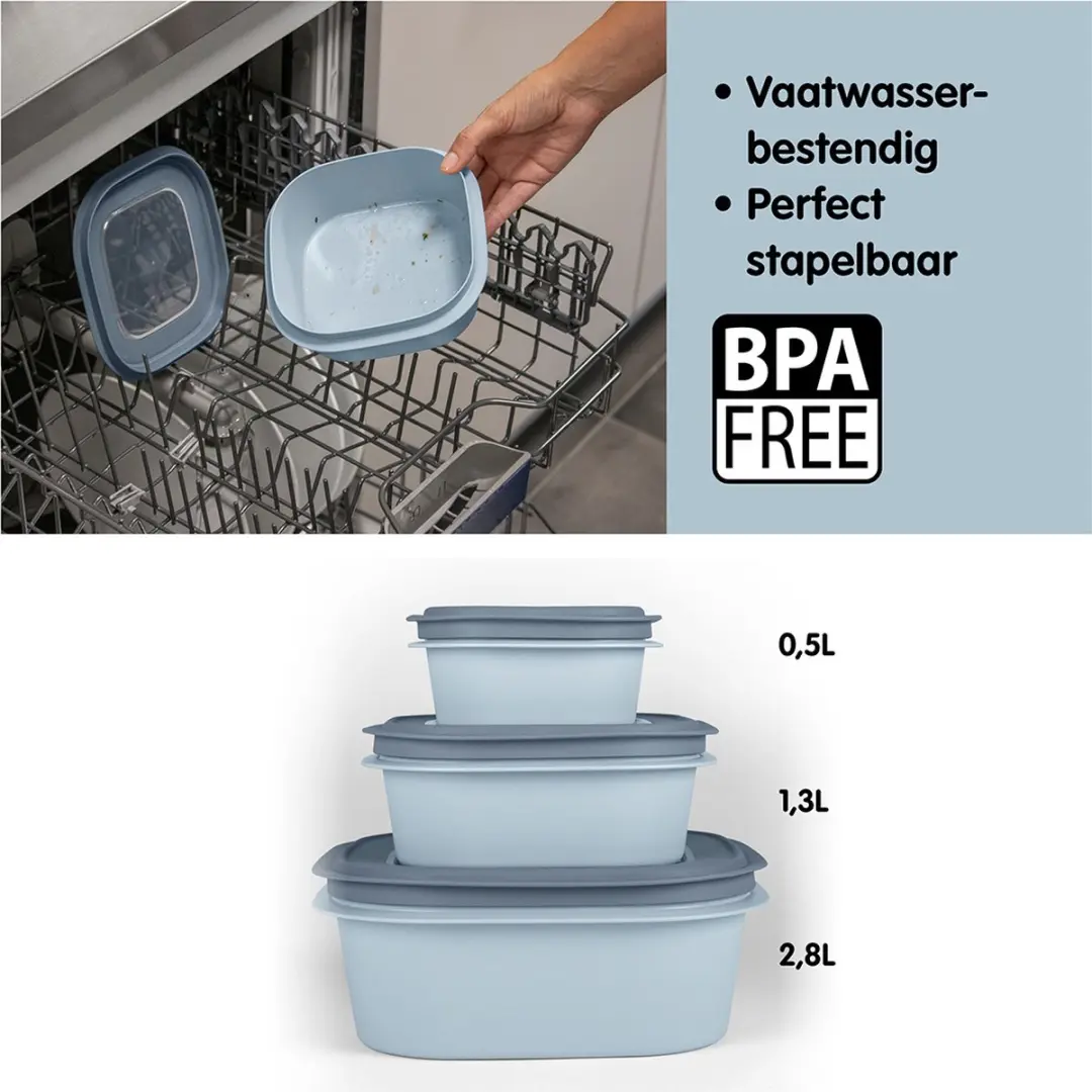 Sunware Sigma Home Vershoudbakjes 2.8L - 4 Stuks - Blauw
