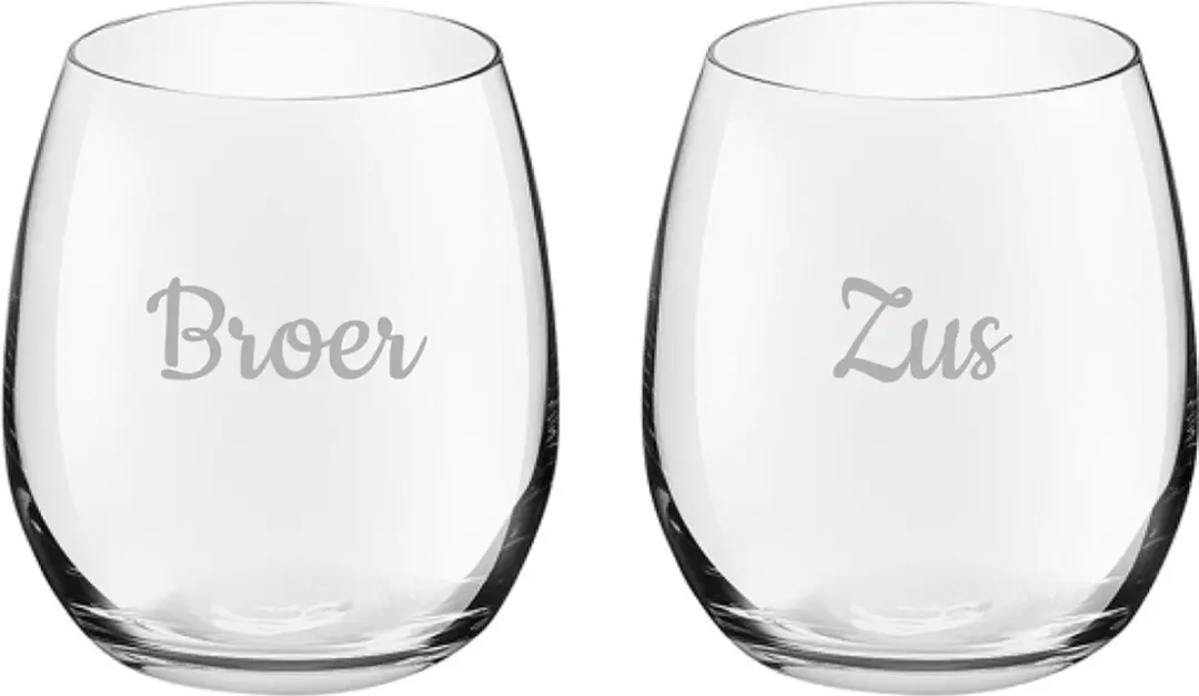 Royal Leerdam Gegraveerd Drinkglas Broer-Zus 39cl