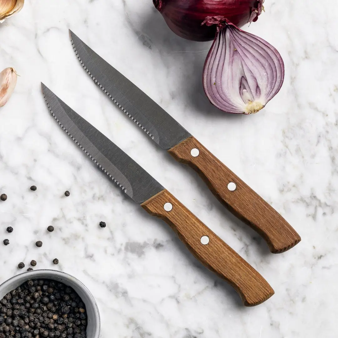 GreenPan Chop & Grill Steakmessen - Hout - 2 Stuks