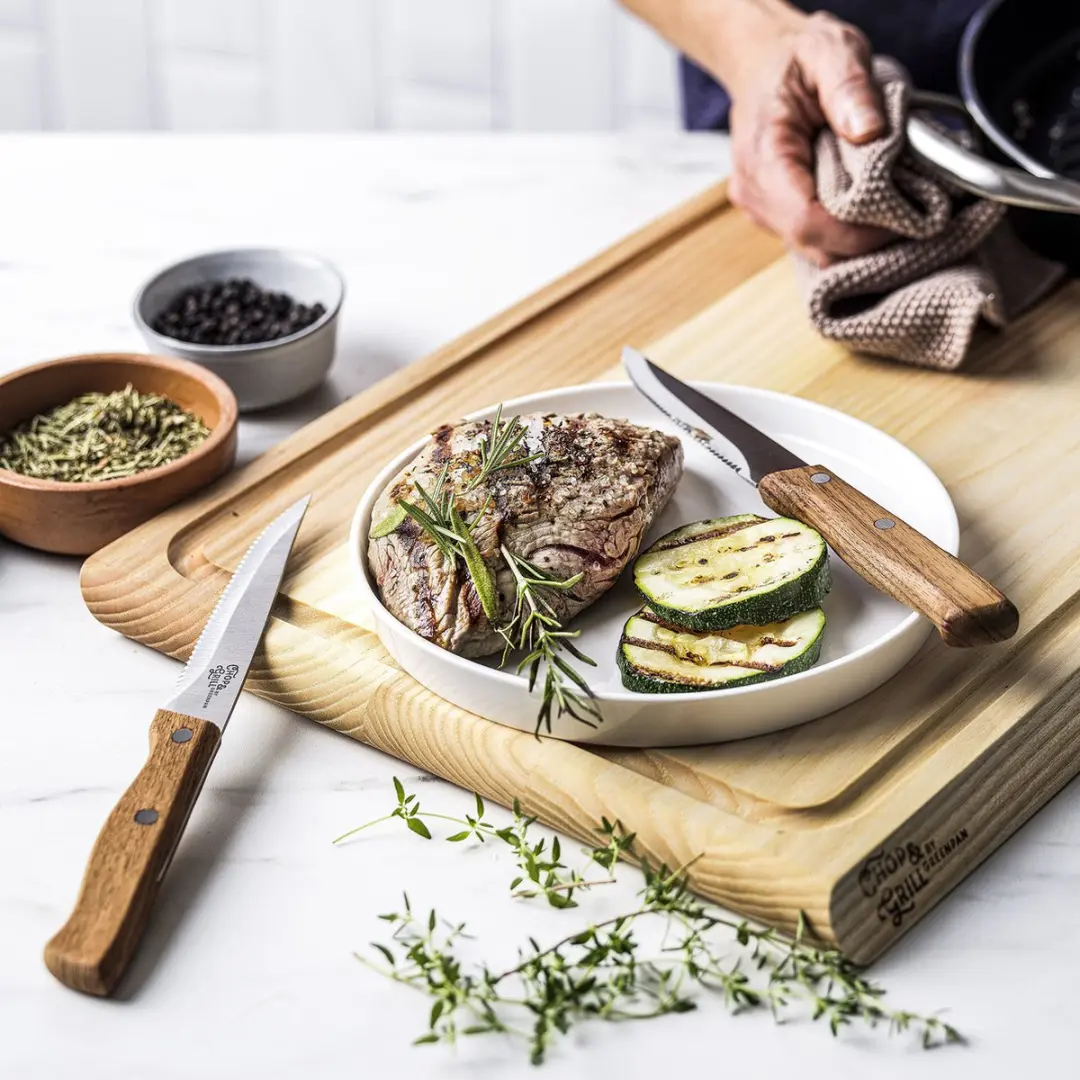 GreenPan Chop & Grill Steakmessen - Hout - 2 Stuks