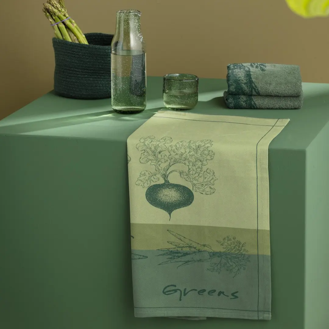 DDDDD Keukendoeken Groentenprint 6 Stuks - 50x55cm - Badstof - Groen