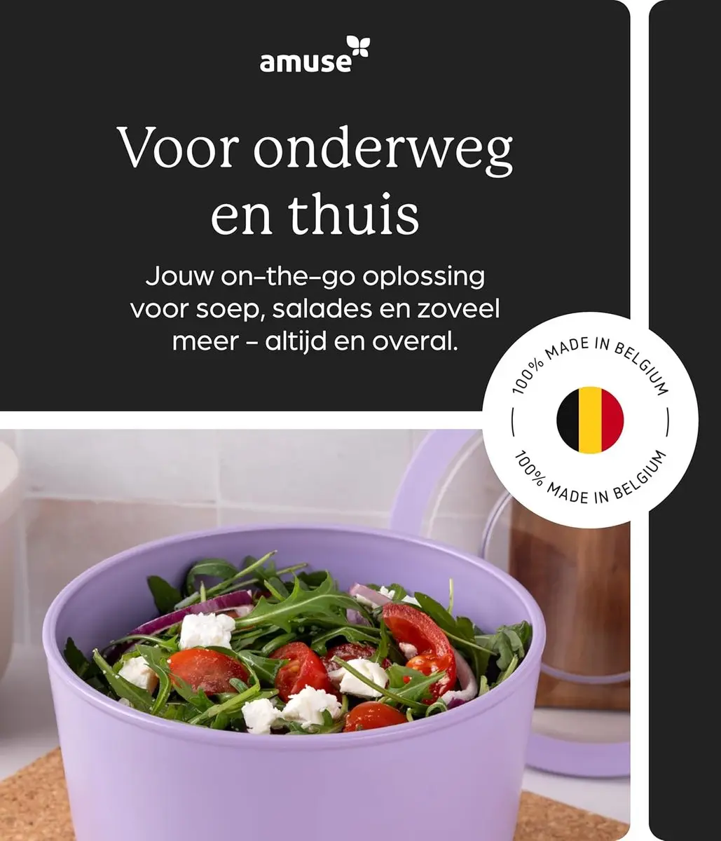 Amuse Tylla Lavender Lunchbox 1200ml - 2-delig - Paars