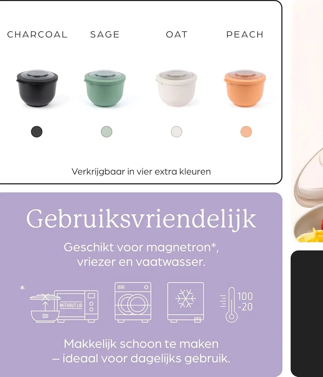 Amuse Tylla Lavender Lunchbox 1200ml - 2-delig - Paars - afbeelding 6 van 6