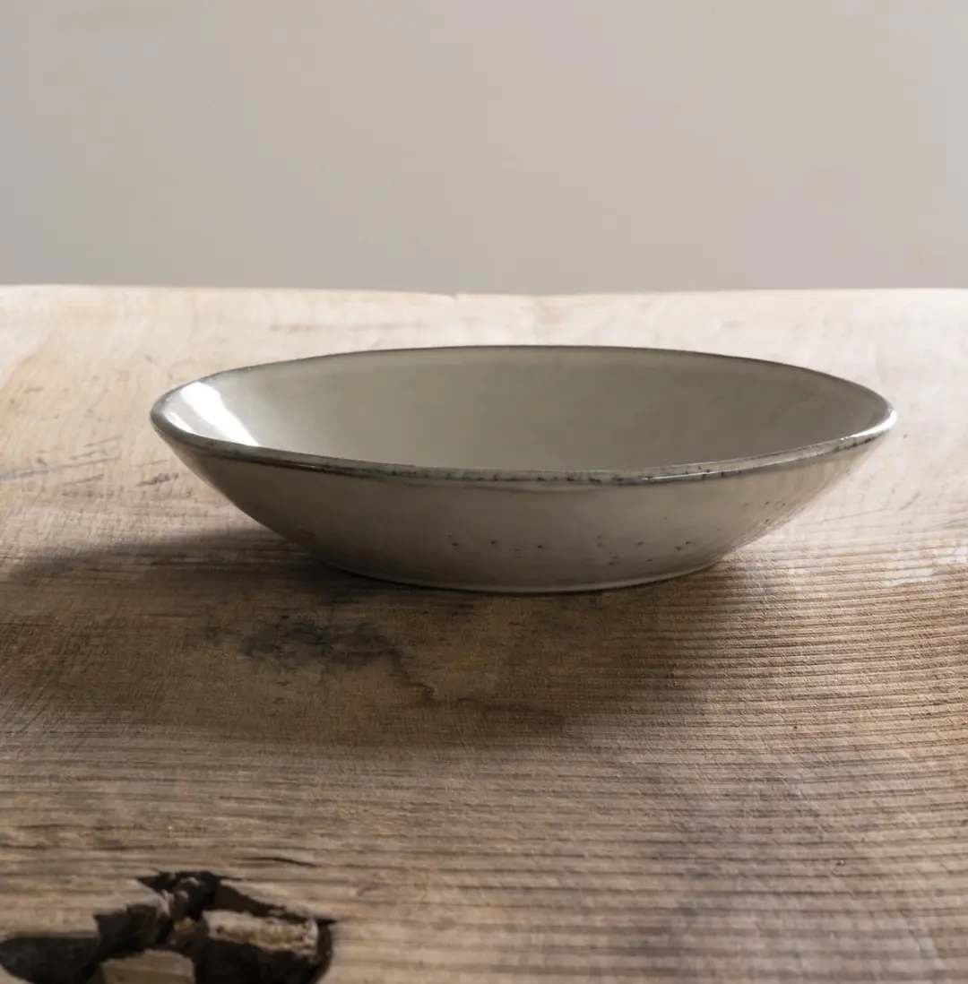Dutch Rose Organic Diepe Bord 23,5cm - Creme - Stoneware