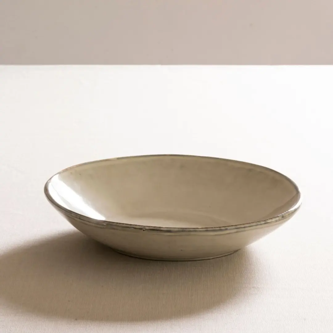 Dutch Rose Organic Diepe Bord 23,5cm - Creme - Stoneware