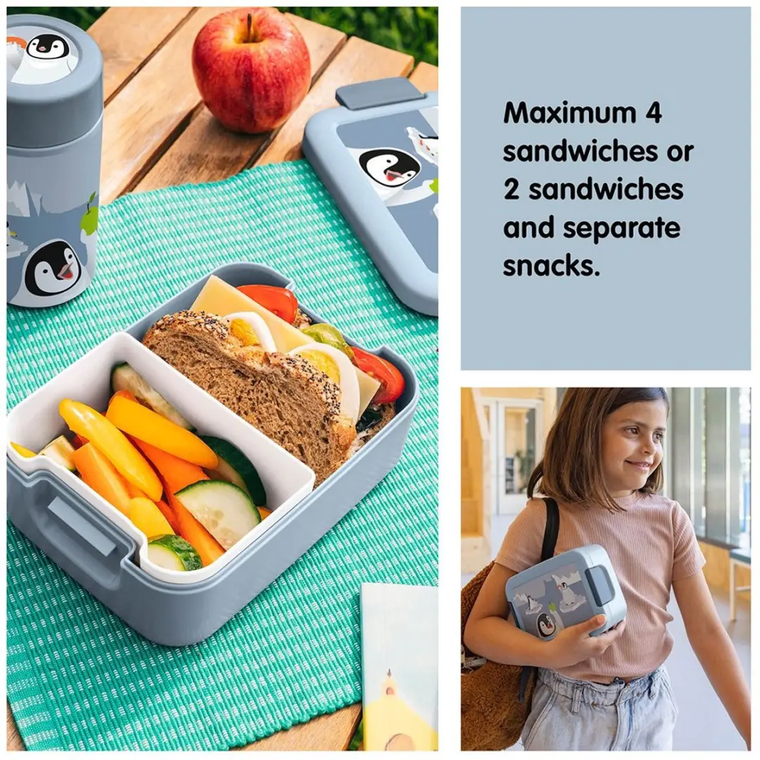 Sunware Sigma Home Food to Go Pinguïn Lunchset - Blauw - afbeelding 6 van 6