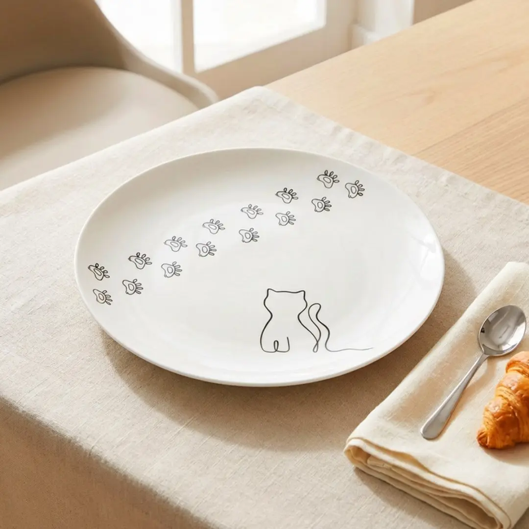 Orion Kitty Dessertbord Porselein Wit 20,5cm