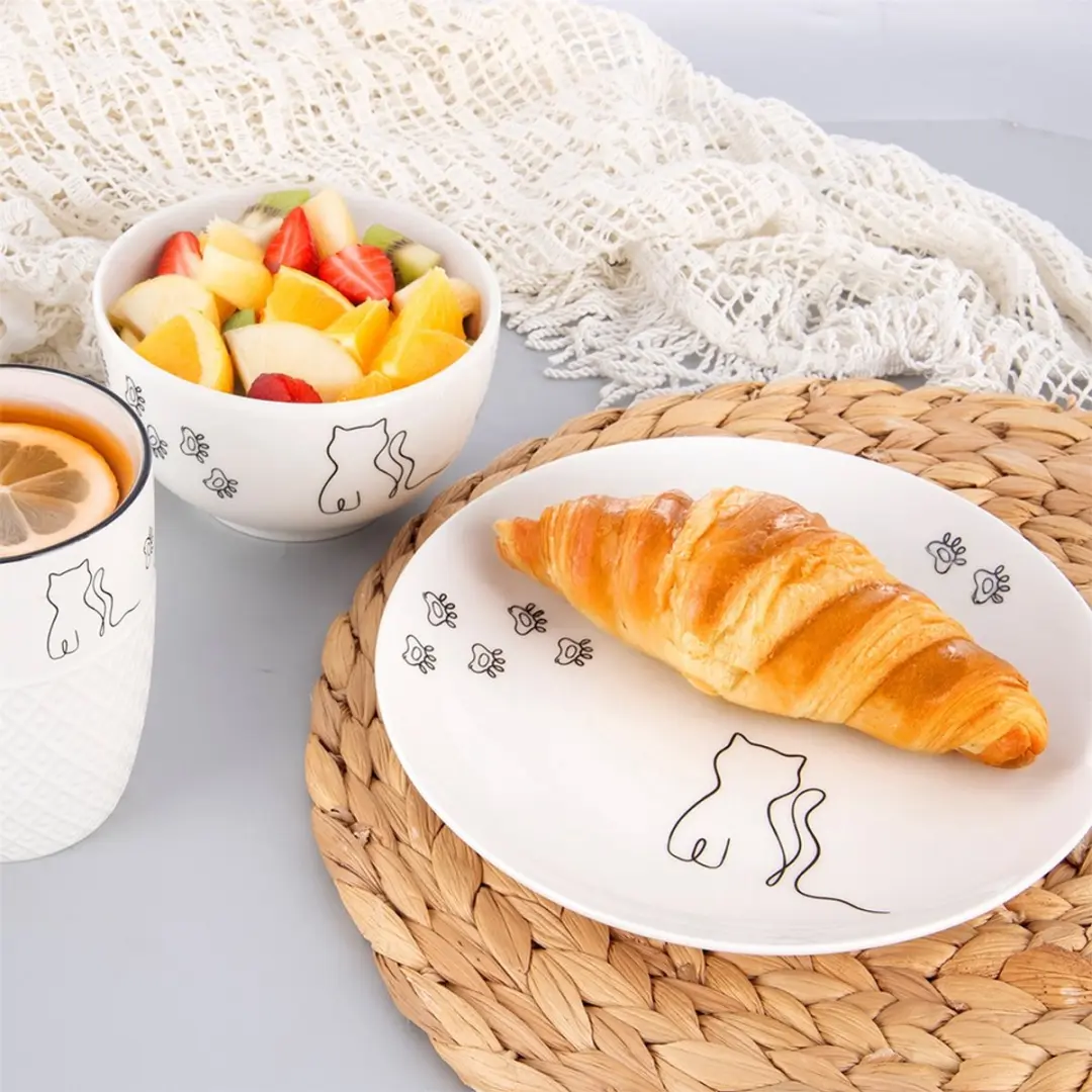 Orion Kitty Dessertbord Porselein Wit 20,5cm