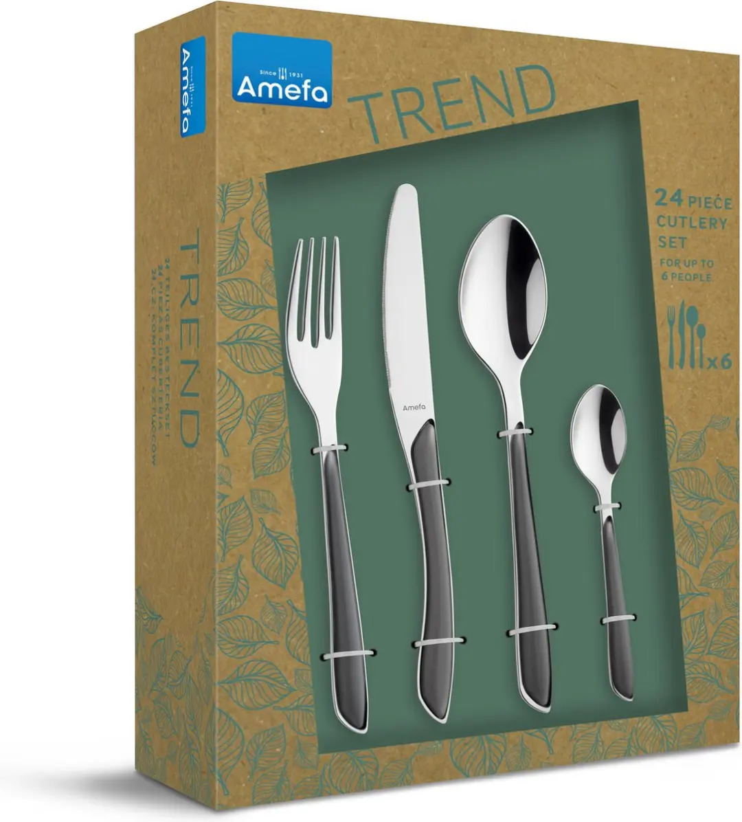 Amefa Eclat Matt Slate Grijs Bestekset 24-delig - 6 Personen