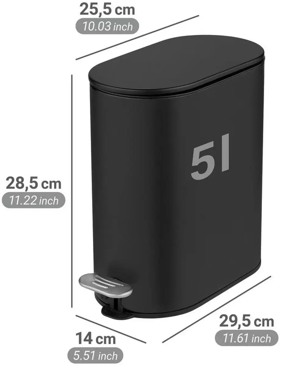 Wenko Collungo Afvalemmer 5L - Zwart