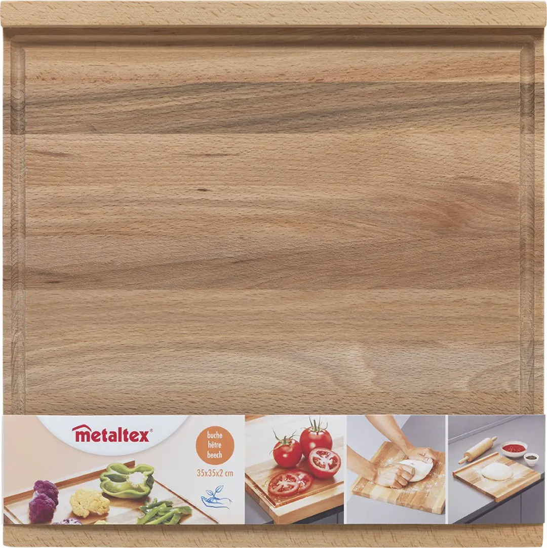 Metaltex Omkeerbare Snijplank Beukenhout 35x35cm