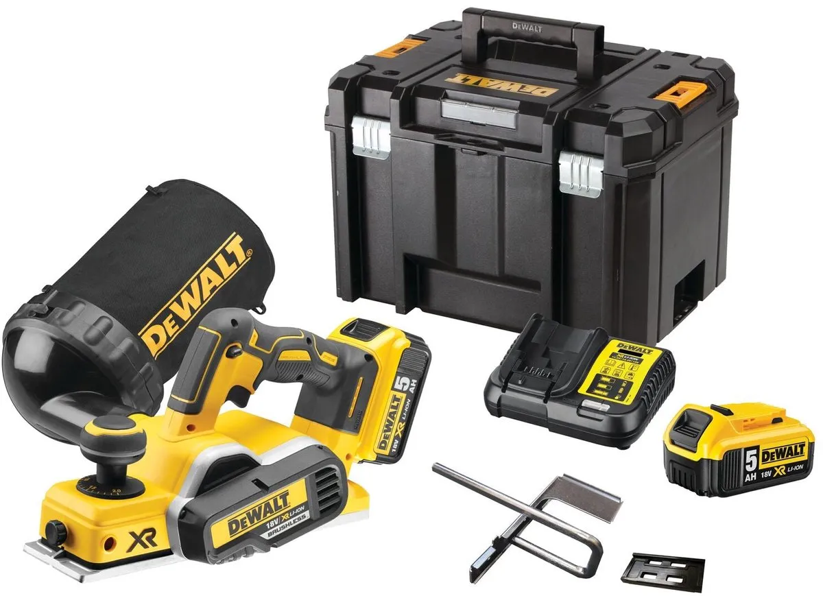 DeWalt DCP580P2 Accu Schaafmachine 18V - 82mm - 2mm - Koolborstelloos - 2x 5.0Ah