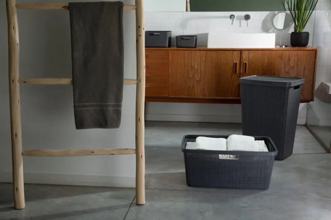 Curver Jute Wasmand 46L - Donkergrijs
