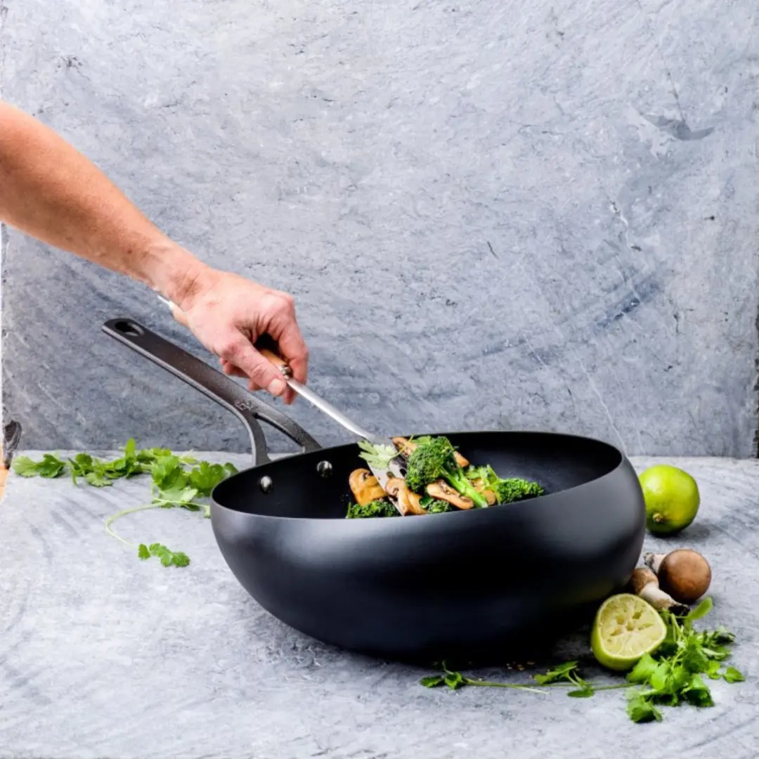 BK Black Steel Wokarang Wok - 30 cm - Zwart - afbeelding 6 van 6