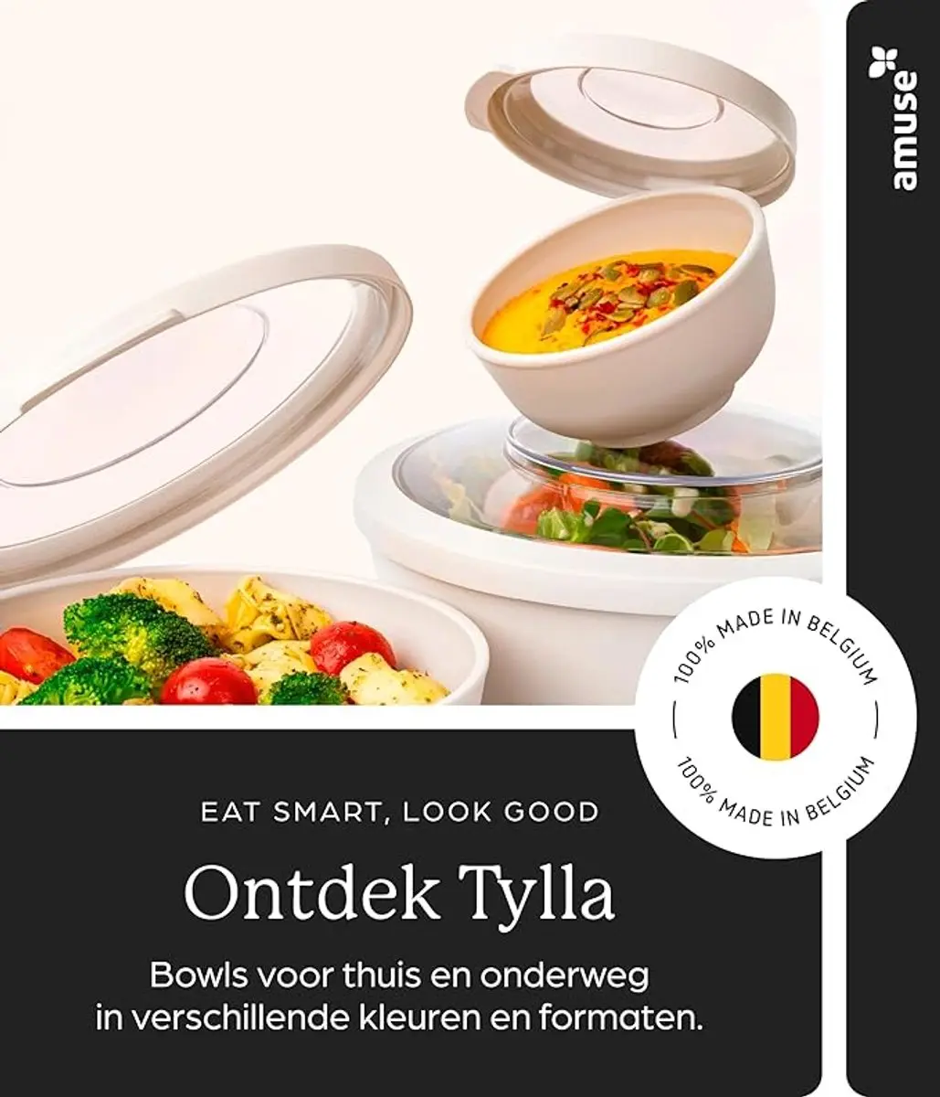Amuse Tylla Charcoal Lunchbox 500ml - Zwart