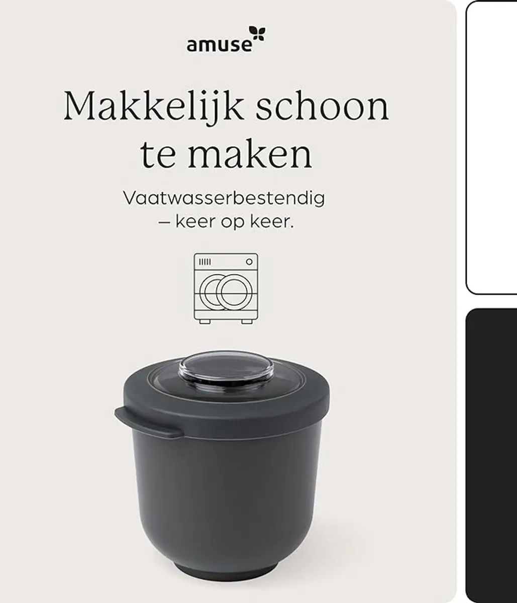 Amuse Tylla Charcoal Lunchbox 500ml - Zwart - afbeelding 6 van 6
