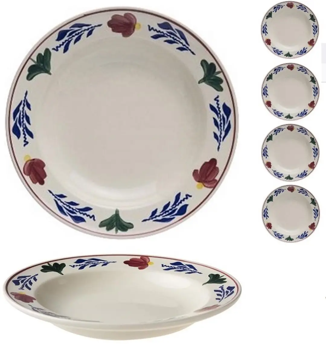 Royal Boch Boerenbont Diep Bord 23cm - 6 Stuks
