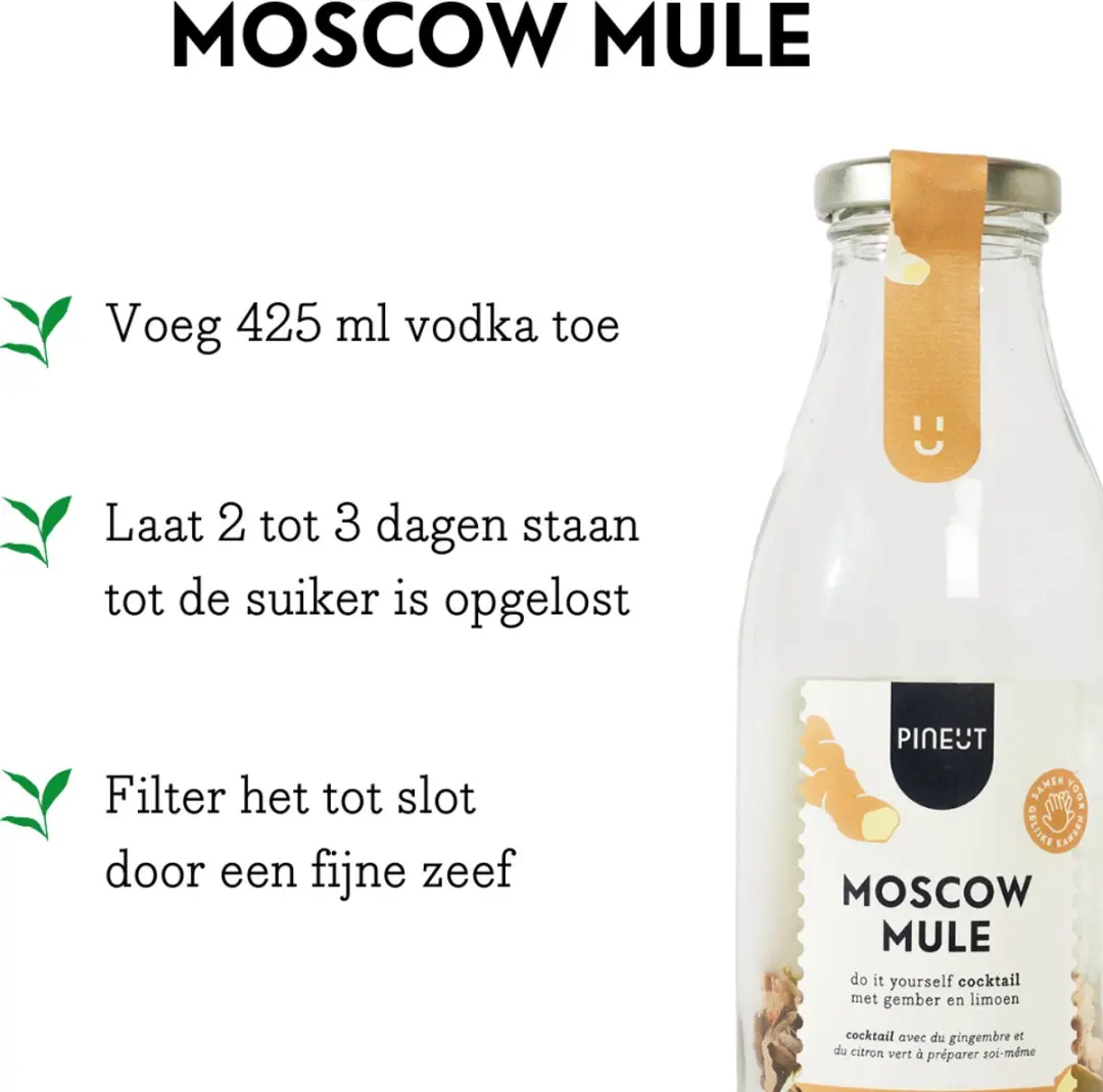 Pineut Cocktailset DIY Gin Tonic & Moscow Mule - 2 Stuks - Transparant