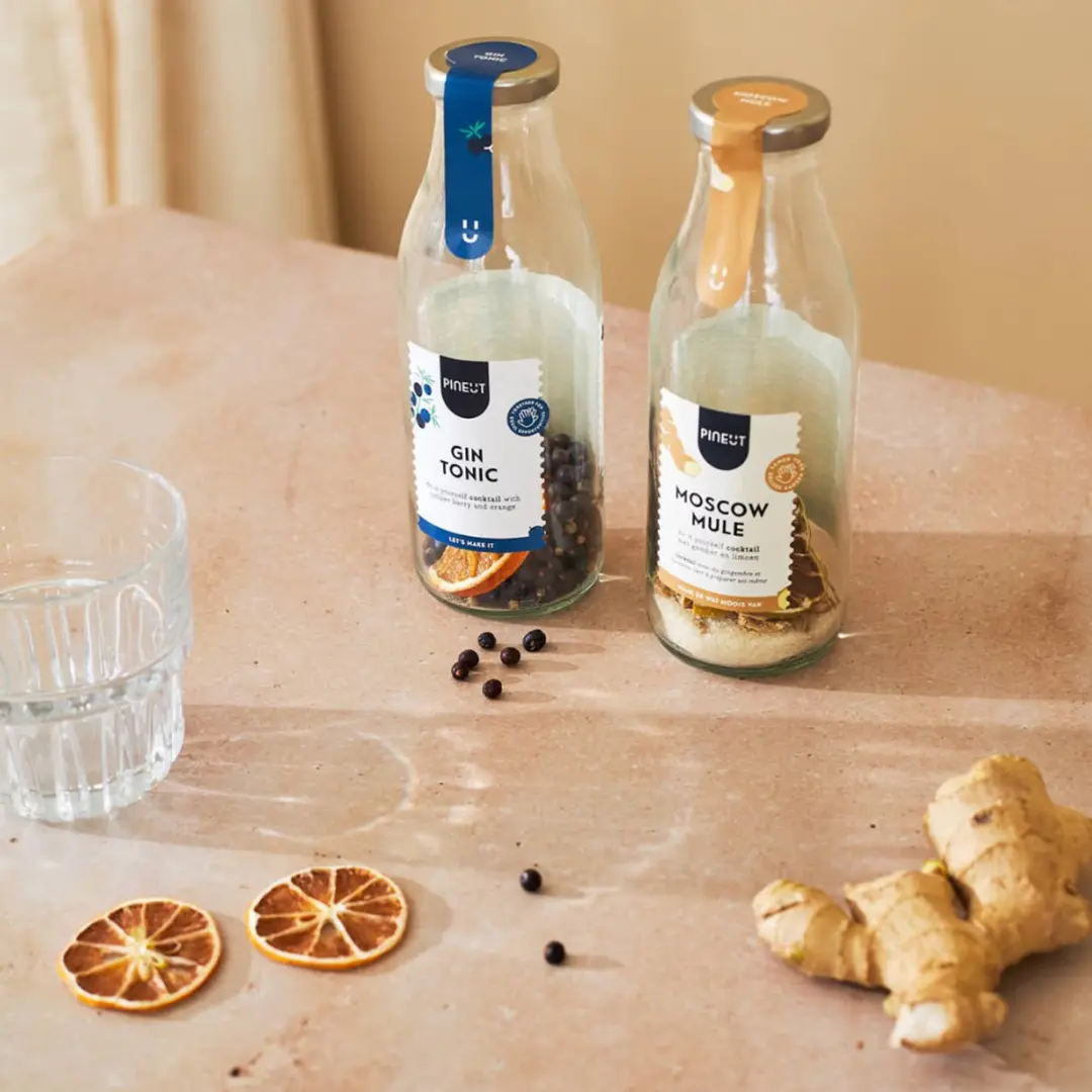 Pineut Cocktailset DIY Gin Tonic & Moscow Mule - 2 Stuks - Transparant