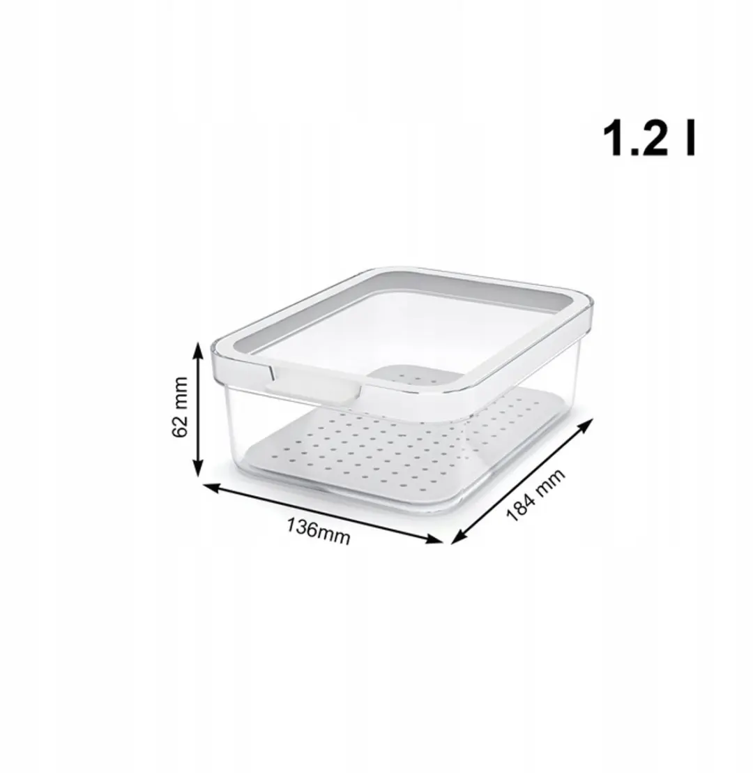 Rotho CAUMA R-1053201100 Koelkastorganizer 1.2L - Wit/Transparant