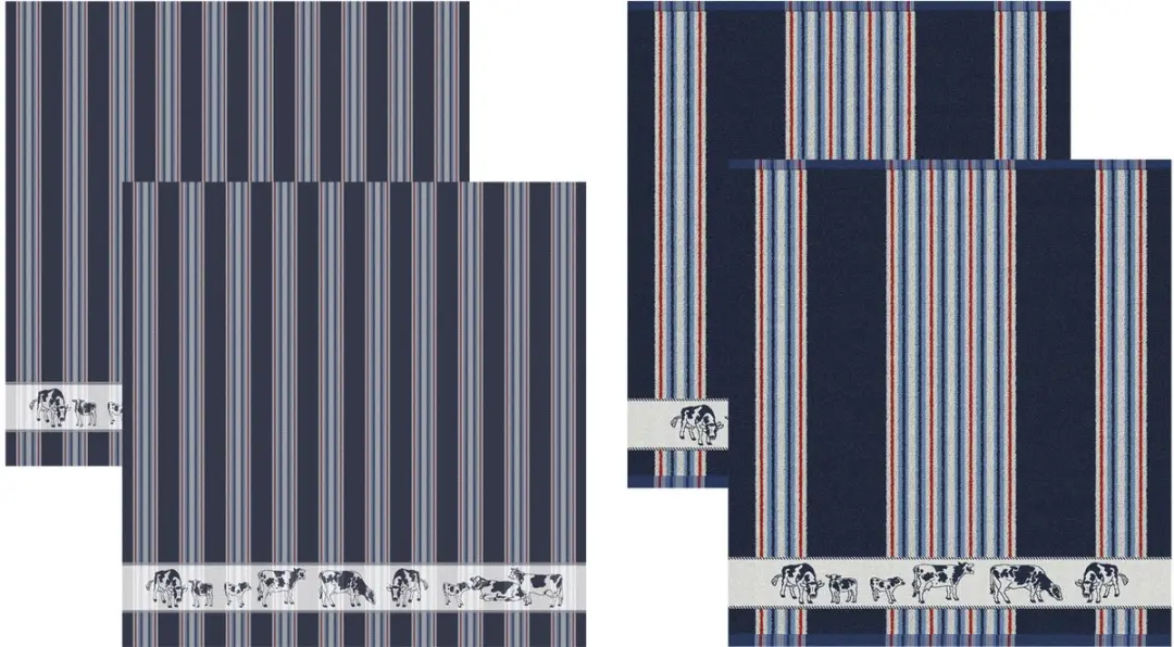 DDDDD Friesian Theedoek & Keukendoek - 4 Stuks - Blauw