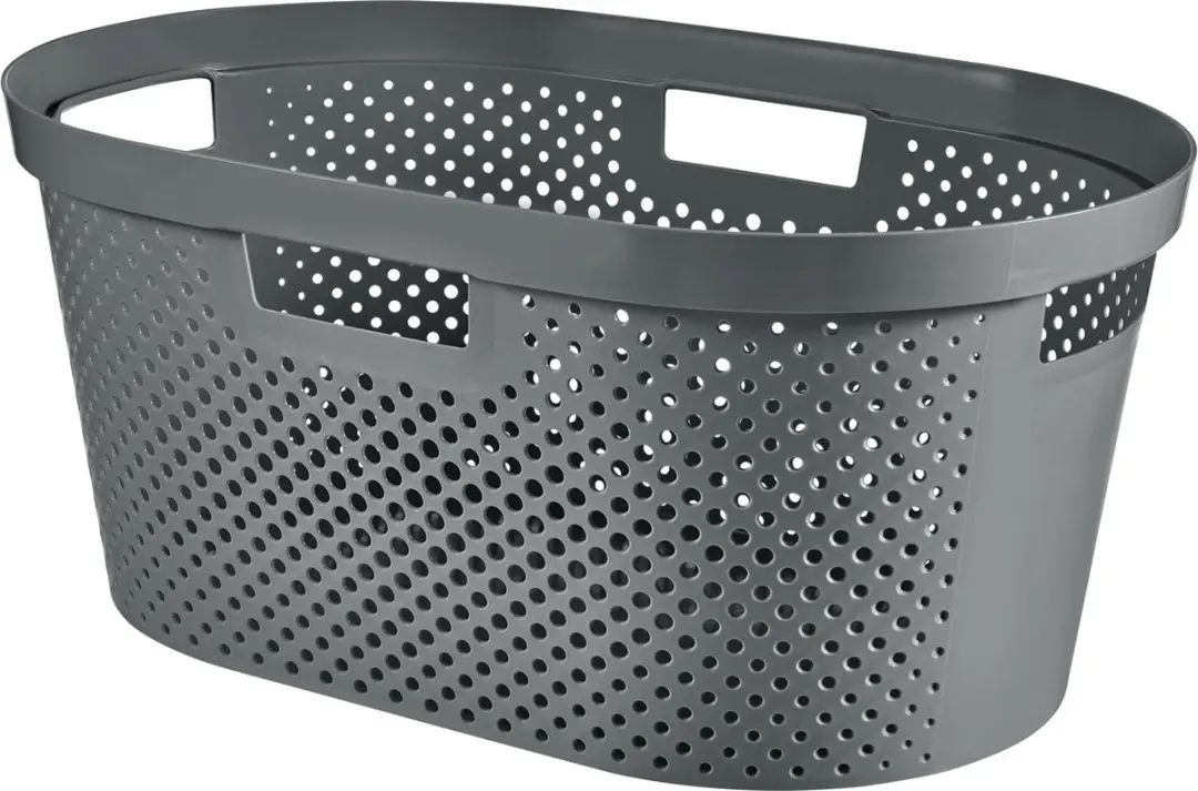 Curver Infinity Recycled Wasmand 40L - 2 Stuks - Antraciet