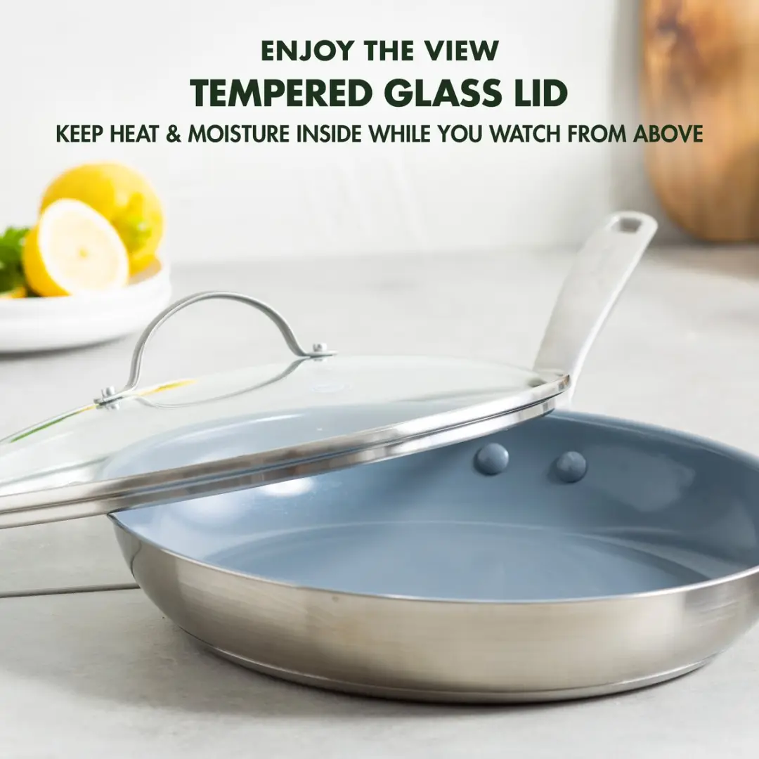 GreenPan Treviso Koekenpan 30cm - Inductie - Ovenbestendig 220°C - Zilver
