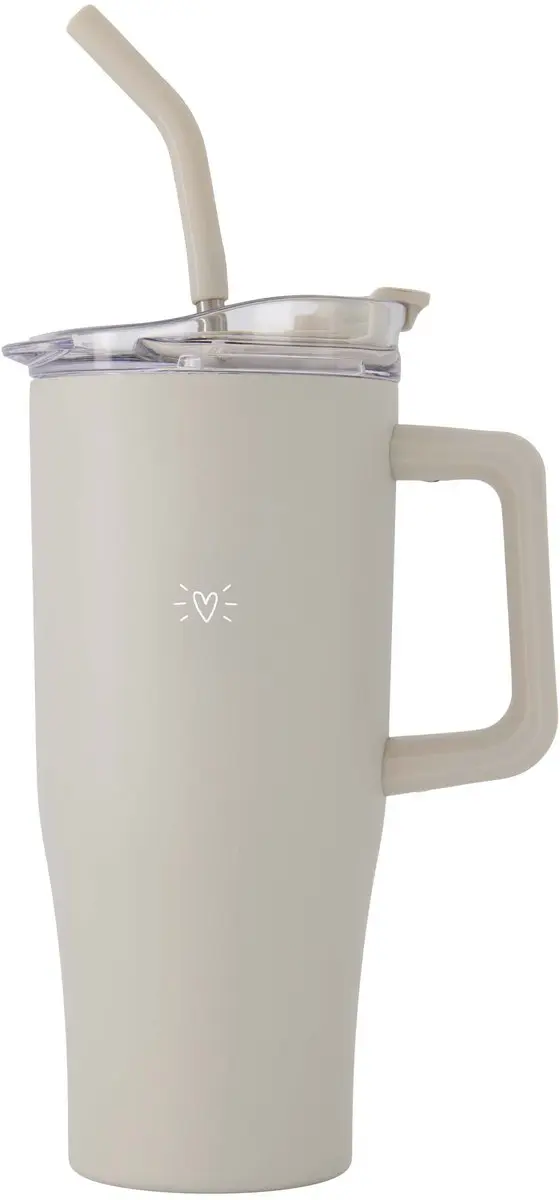 Zusss Tumbler Pretty Smile 880ml - Roestvrij Staal - Zand